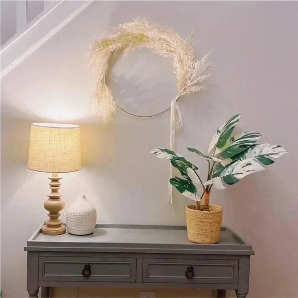 NWT THRESHOLD PAMPAS GRASS RING WREATH - Picture 4 of 7